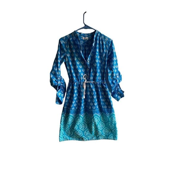 Meadow Rue Women’s blue button down shirt, dress/cover up size medium - Picture 2 of 5